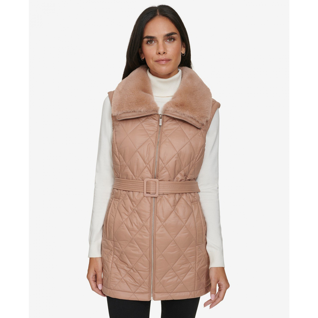 Gilet 'Quilted Faux-Fur Collar' pour Femmes