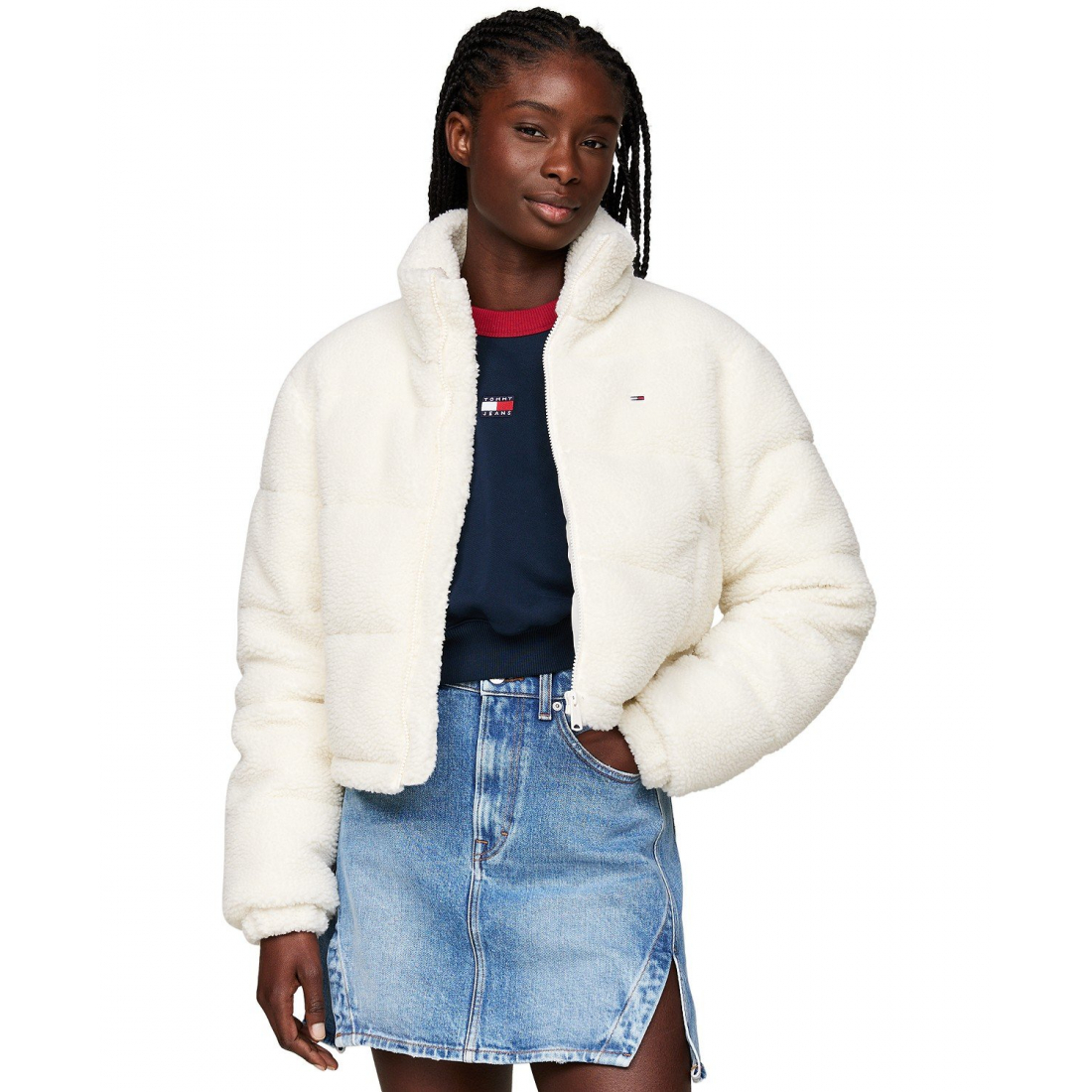 Manteau 'Cropped Teddy Essential' pour Femmes