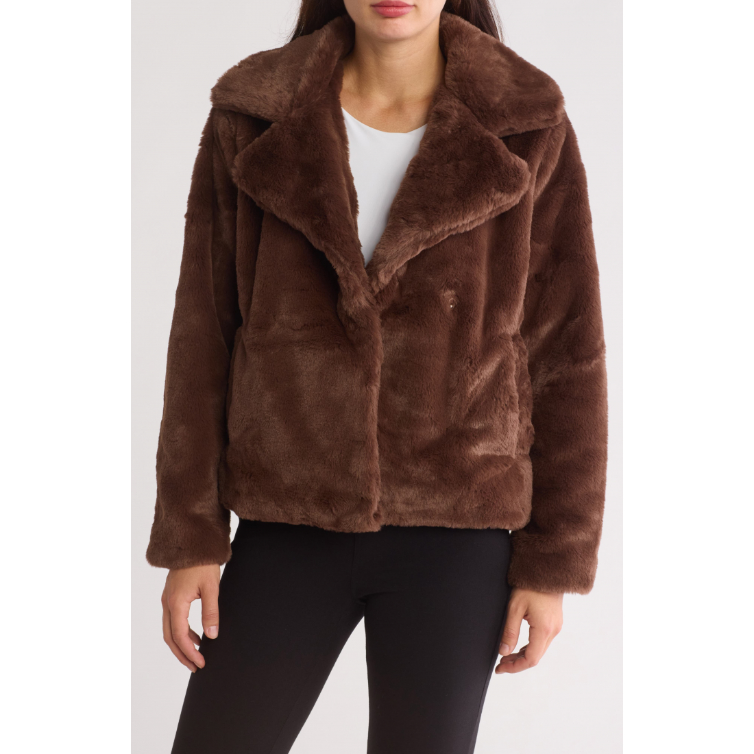 Veste 'Faux Fur Notch Collar' pour Femmes