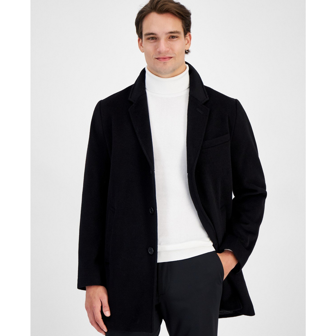 Manteau de voiture 'Wool-Blend' pour Hommes