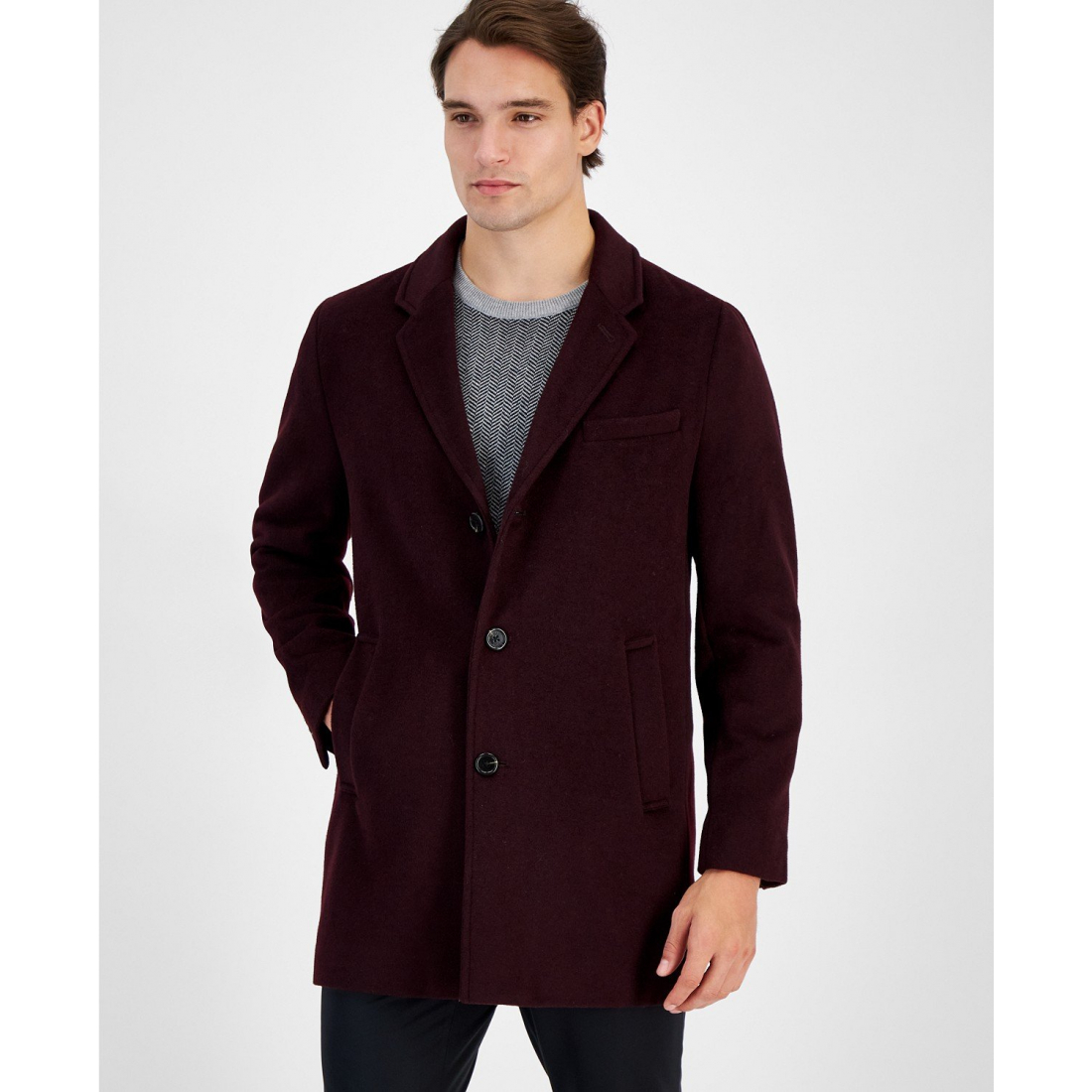 Manteau de voiture 'Wool-Blend' pour Hommes