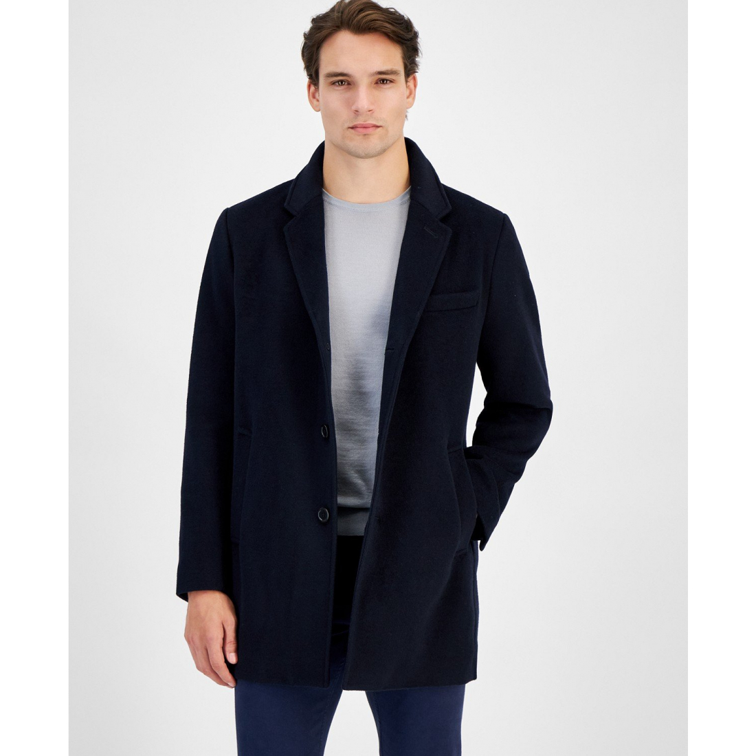 Manteau de voiture 'Wool-Blend' pour Hommes