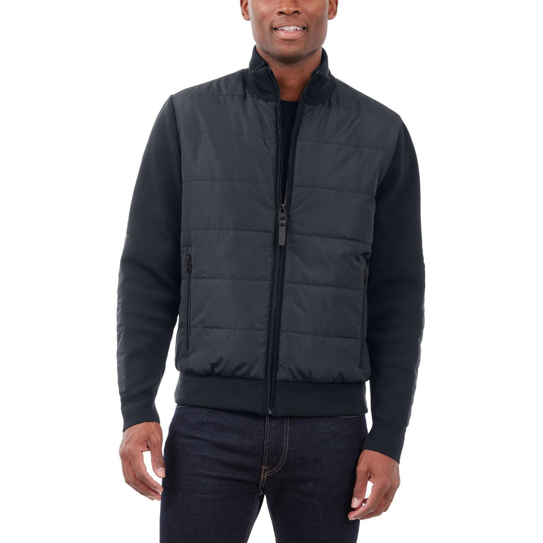 Veste matelassée 'Mixed-Media Knit-Sleeve' pour Hommes