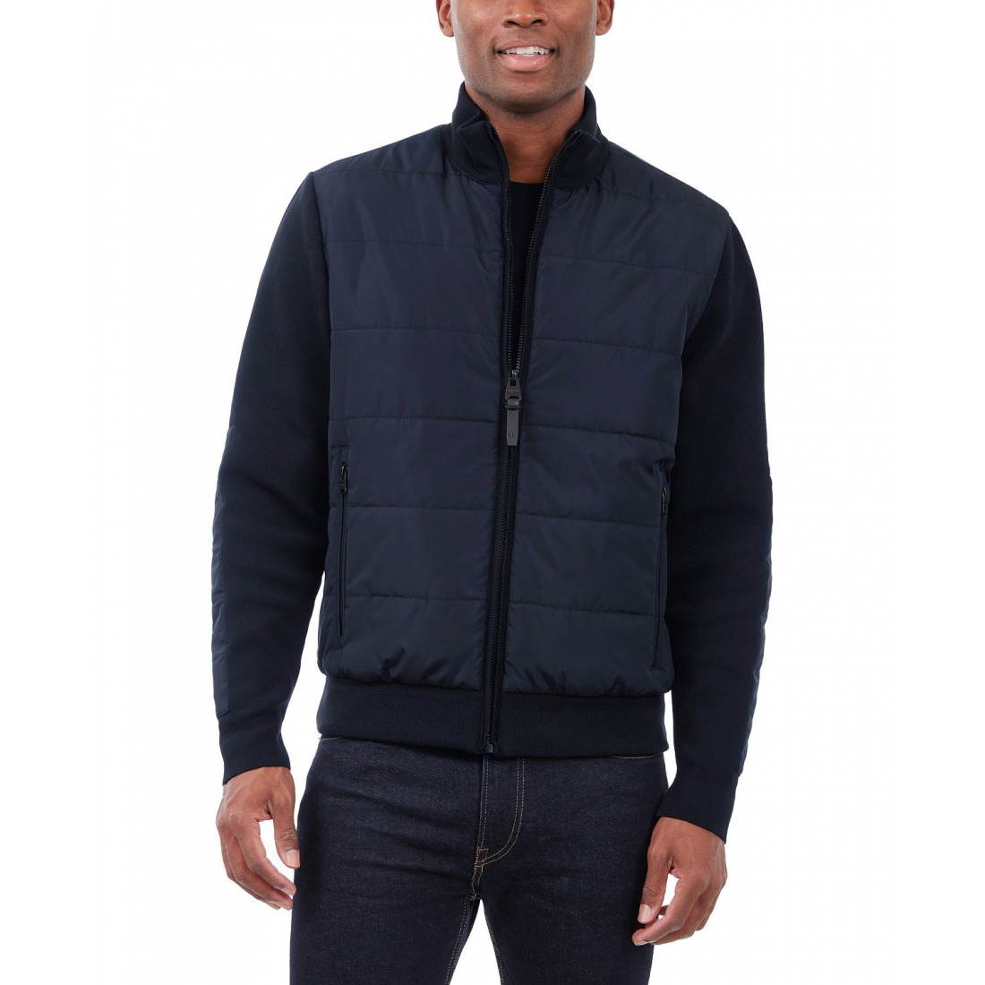 Veste matelassée 'Mixed-Media Knit-Sleeve' pour Hommes