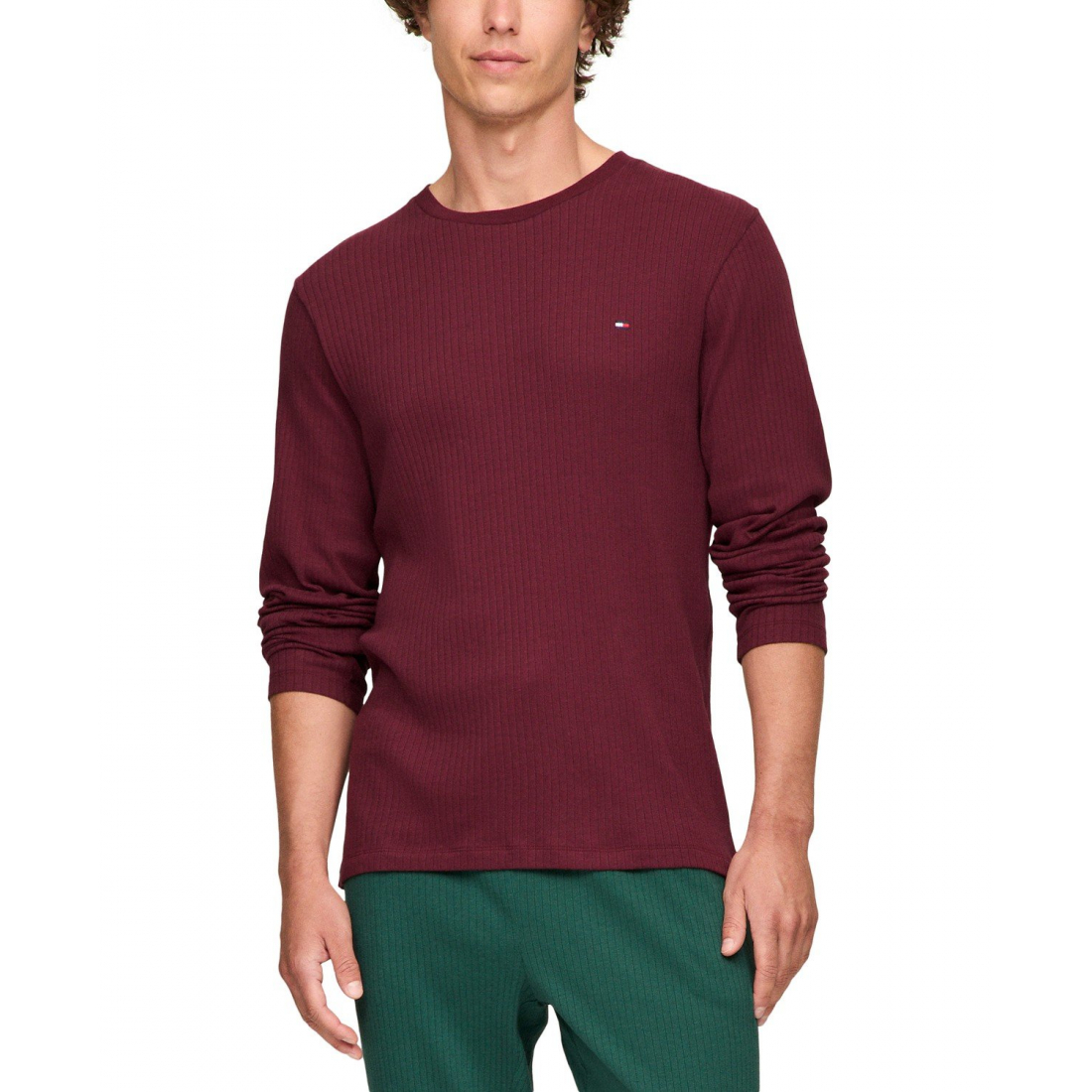 'Ribbed Long-Sleeve Pajama Shirt' für Herren