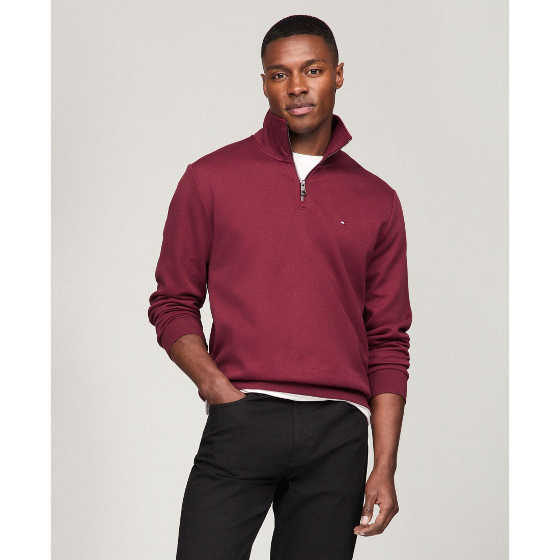 'Essential Intechno Knit Regular-Fit 1/4-Zip Sweatshirt' für Herren