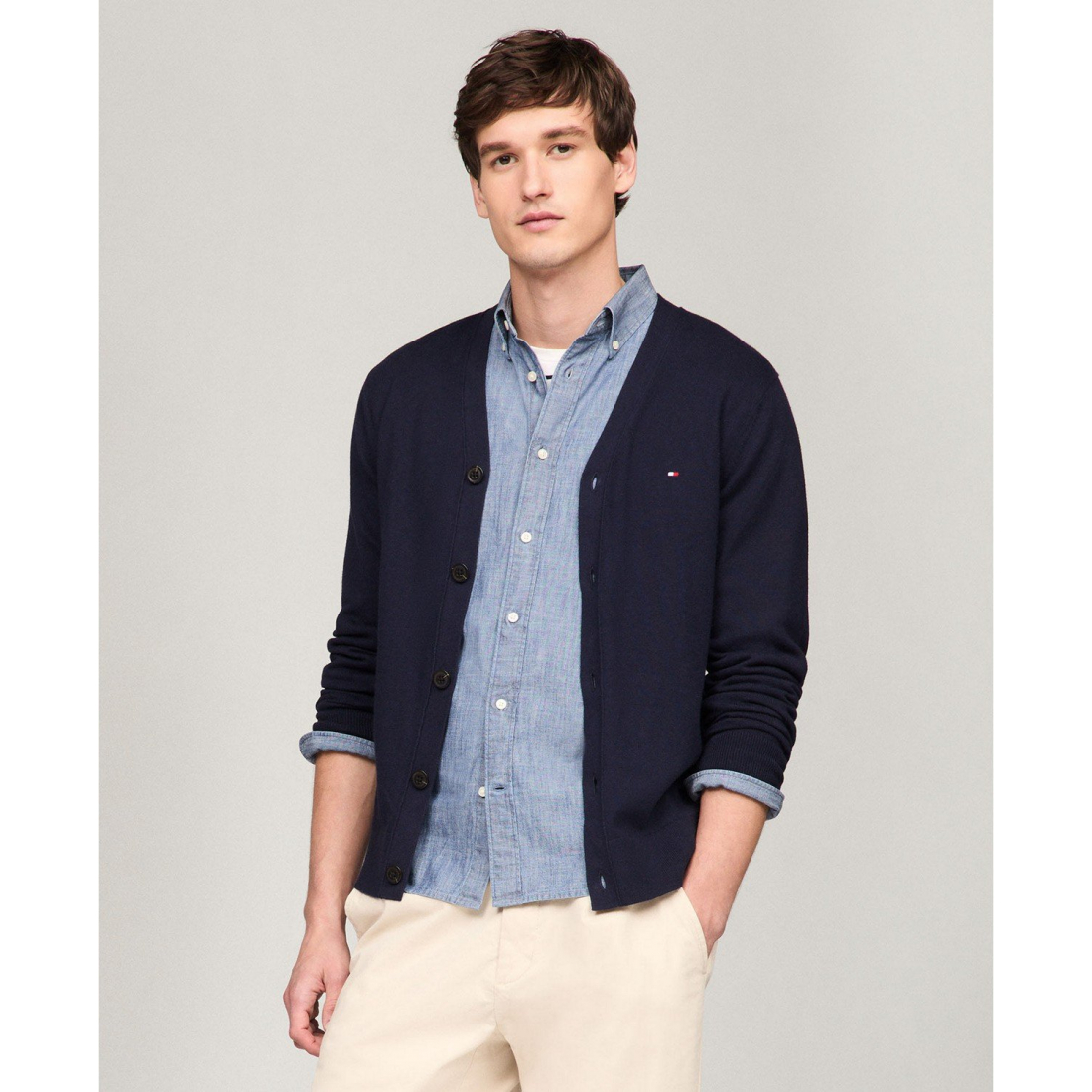 'Long-Sleeve Cotton Cashmere Cardigan' für Herren