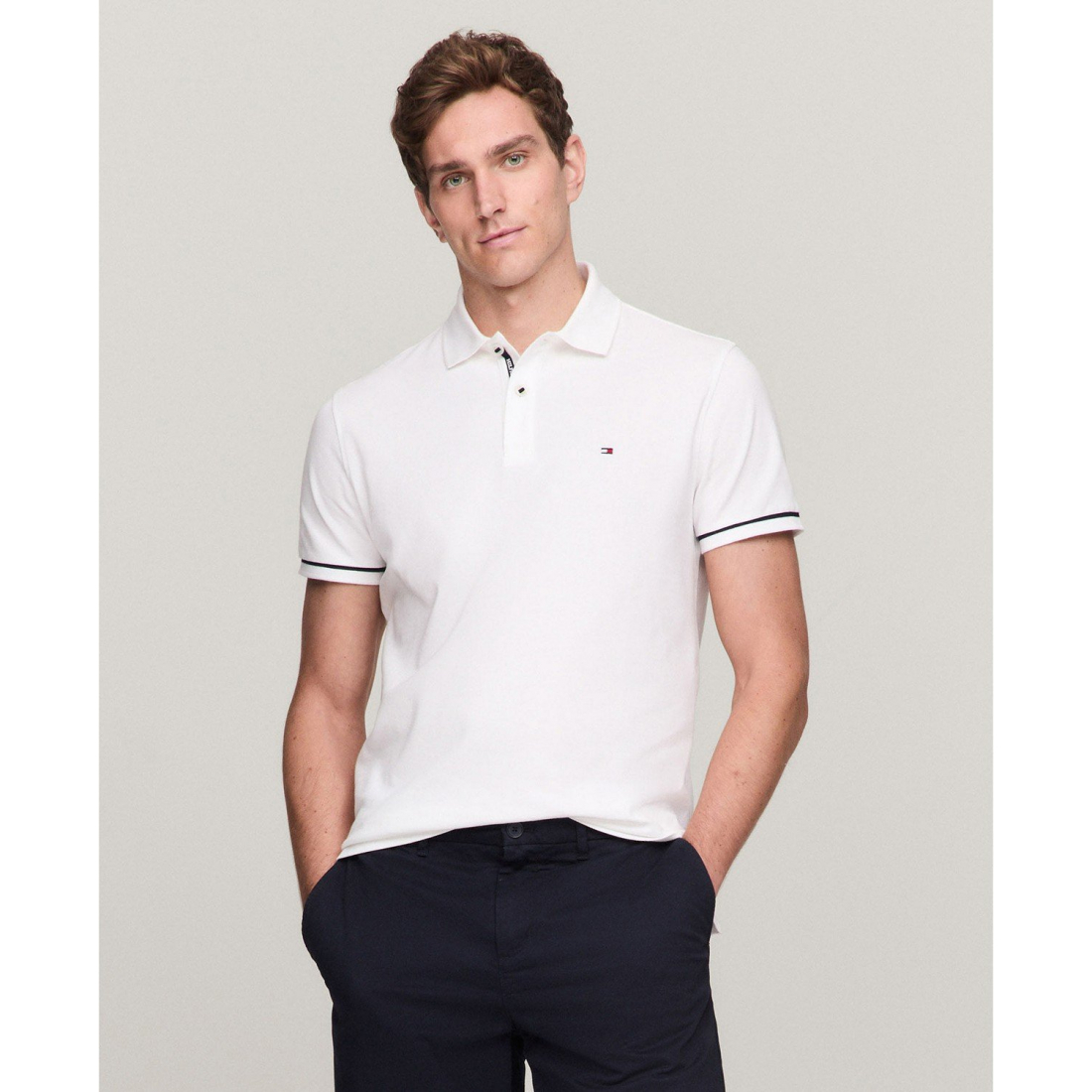 'Regular-Fit Stripe-Sleeve Polo Shirt' für Herren