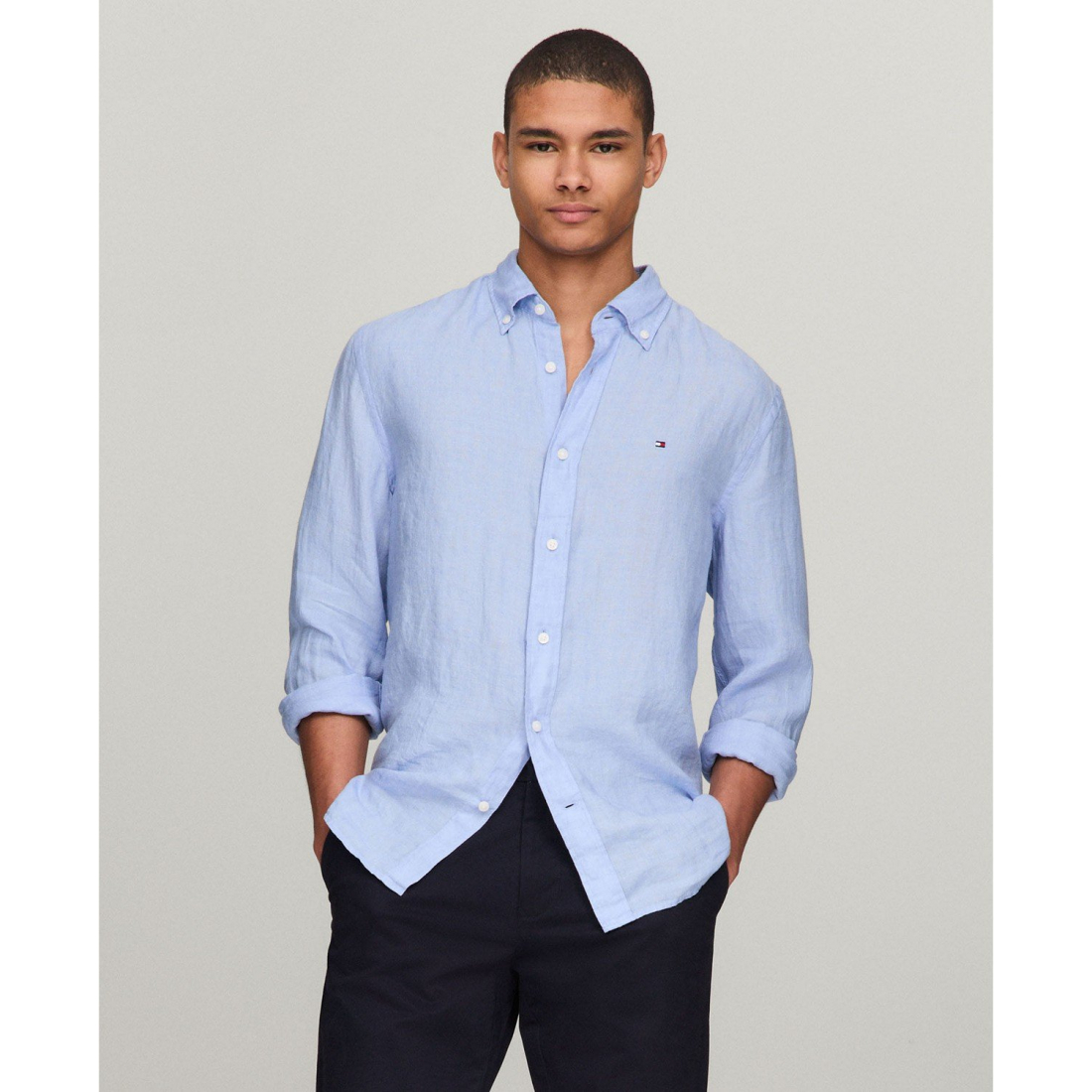 Men's 'Regular Fit-Pigment-Dyed Long-Sleeve Linen Shirt'