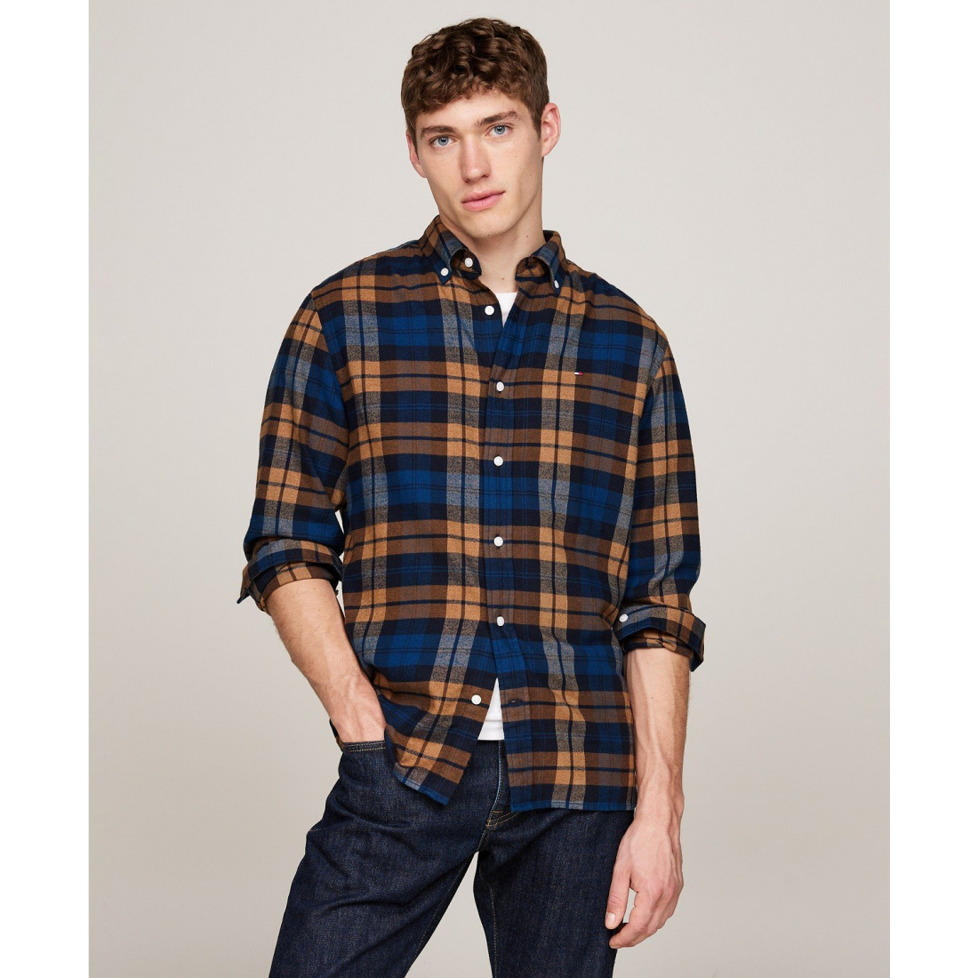 'Regular-Fit Black Watch Tartan Button-Down Shirt' für Herren