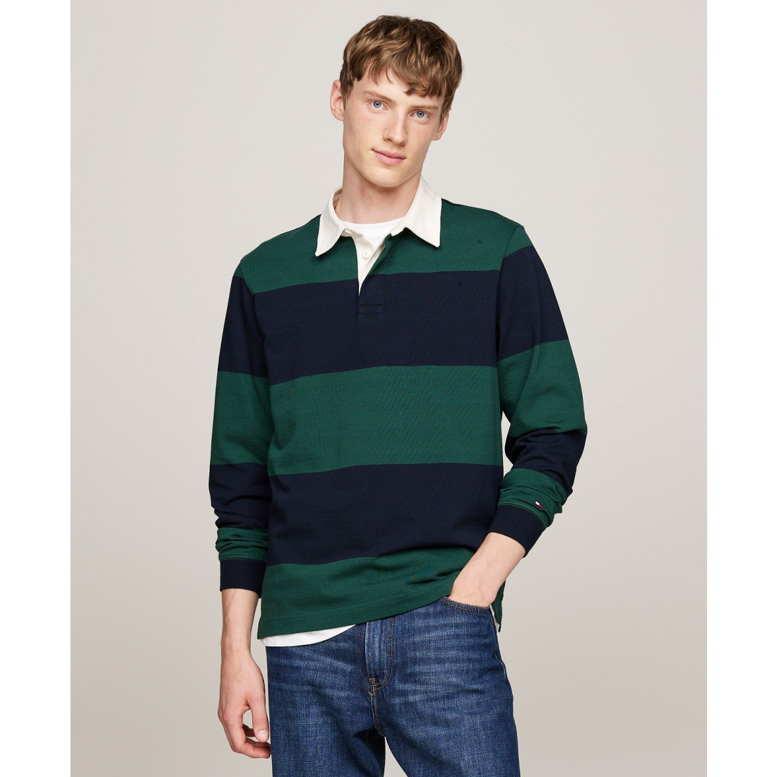 'Regular-Fit Stripe Rugby Sweatshirt' für Herren