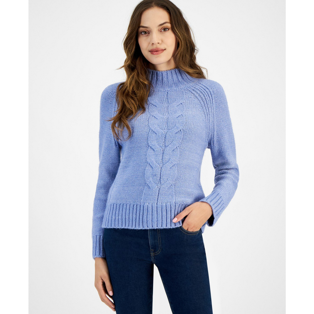 'Cable-Knit Mock-Neck Sweater' für Damen