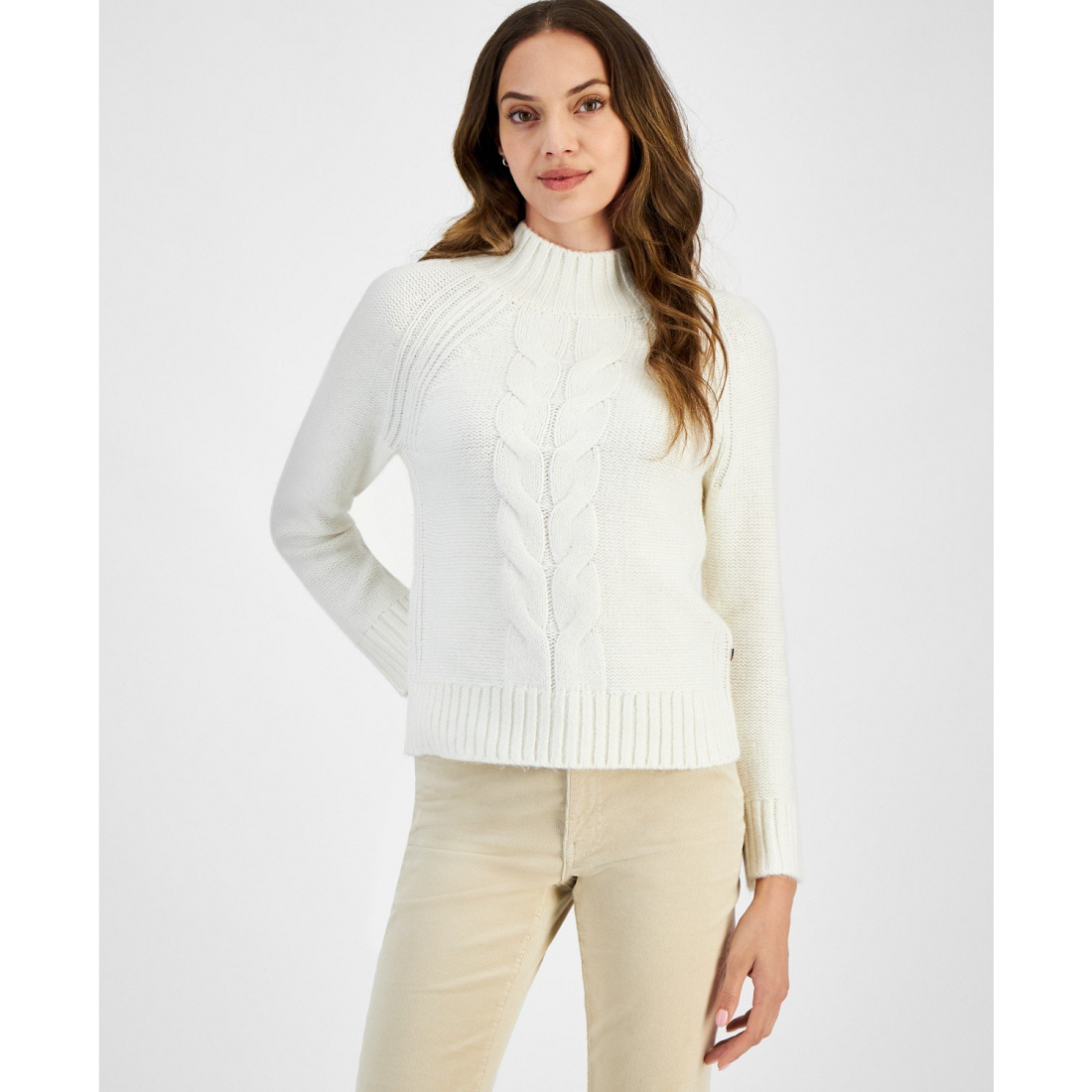 'Cable-Knit Mock-Neck Sweater' für Damen