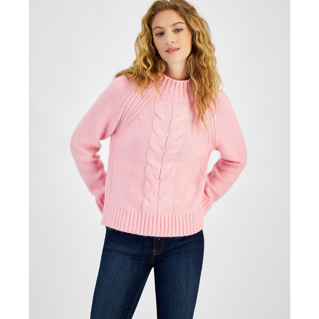 'Cable-Knit Mock-Neck Sweater' für Damen