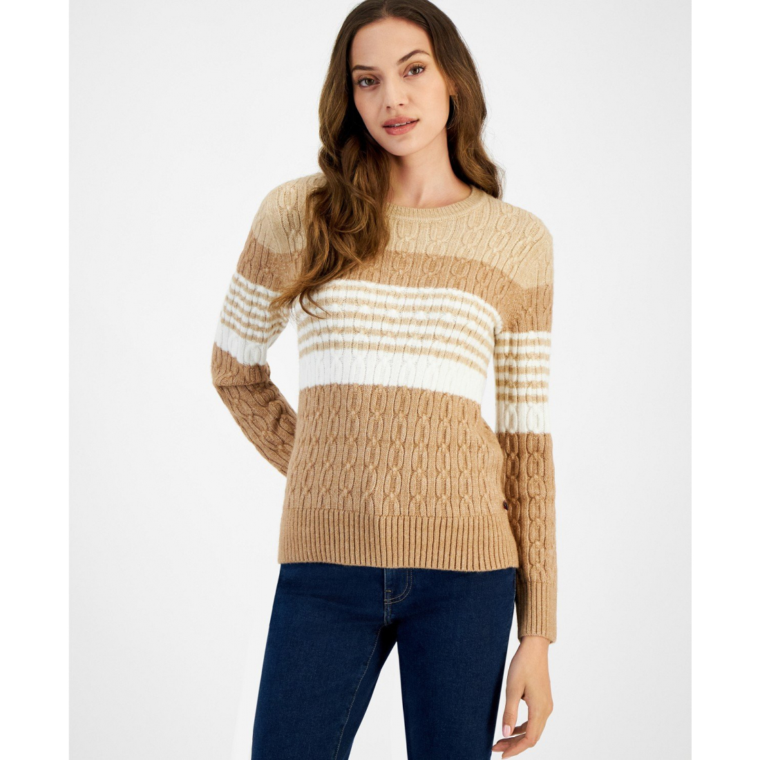 Women's 'Leila Colorblocked Cable-Knit Sweater'