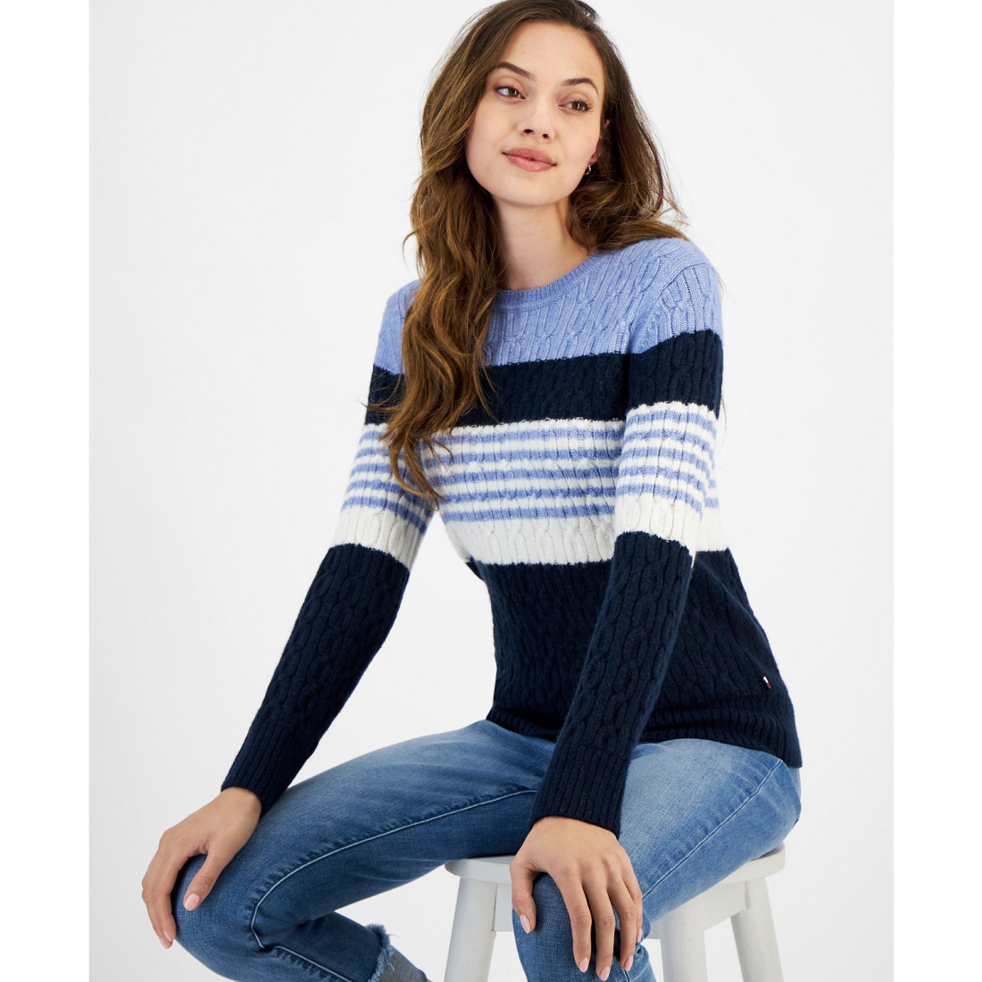 Women's 'Leila Colorblocked Cable-Knit Sweater'