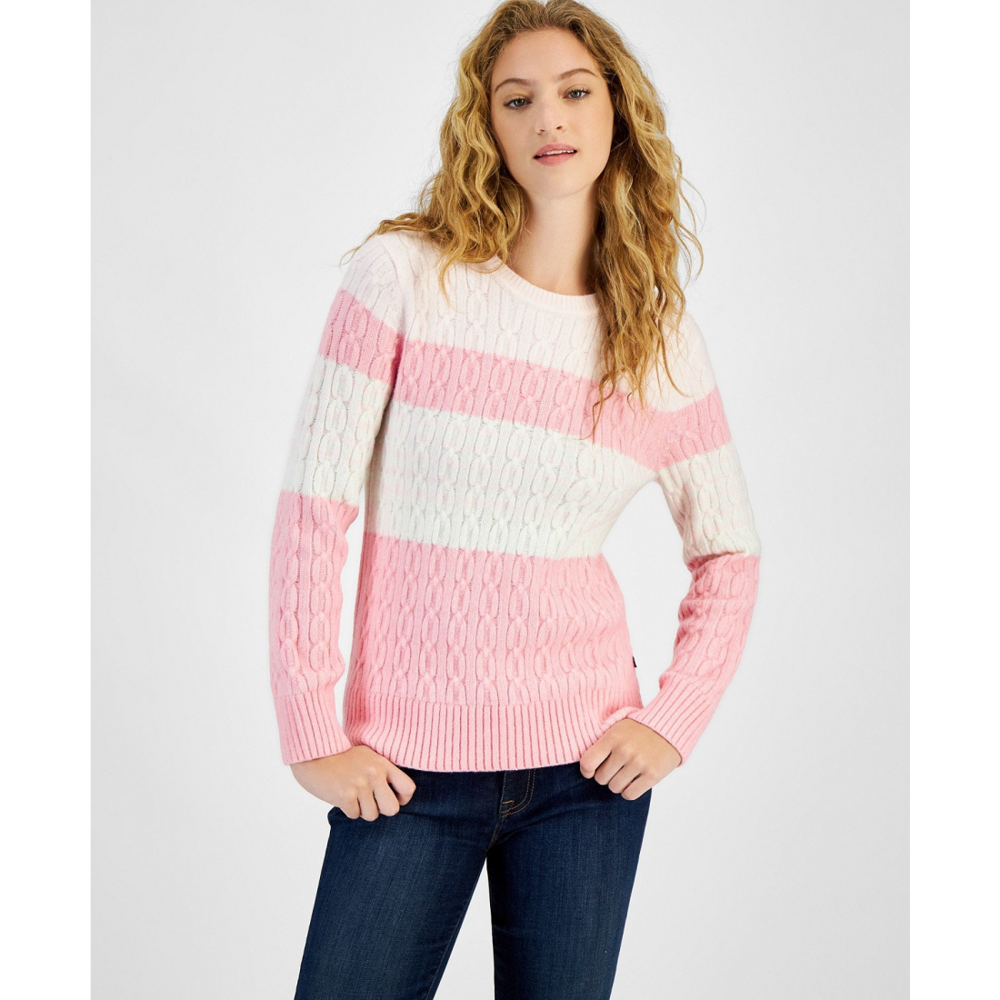 Women's 'Leila Colorblocked Cable-Knit Sweater'