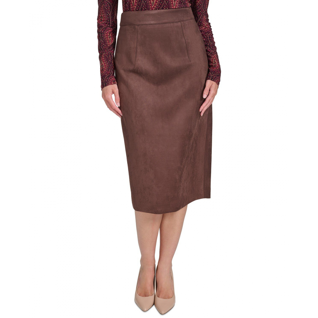 'Faux-Suede Pencil Skirt' pour Femmes