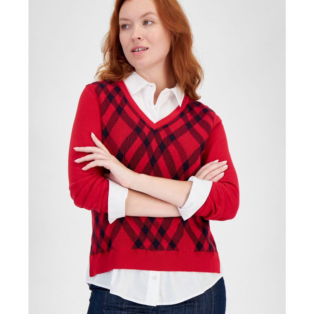 'Diamond Argyle Two-Piece Sweater' für Damen