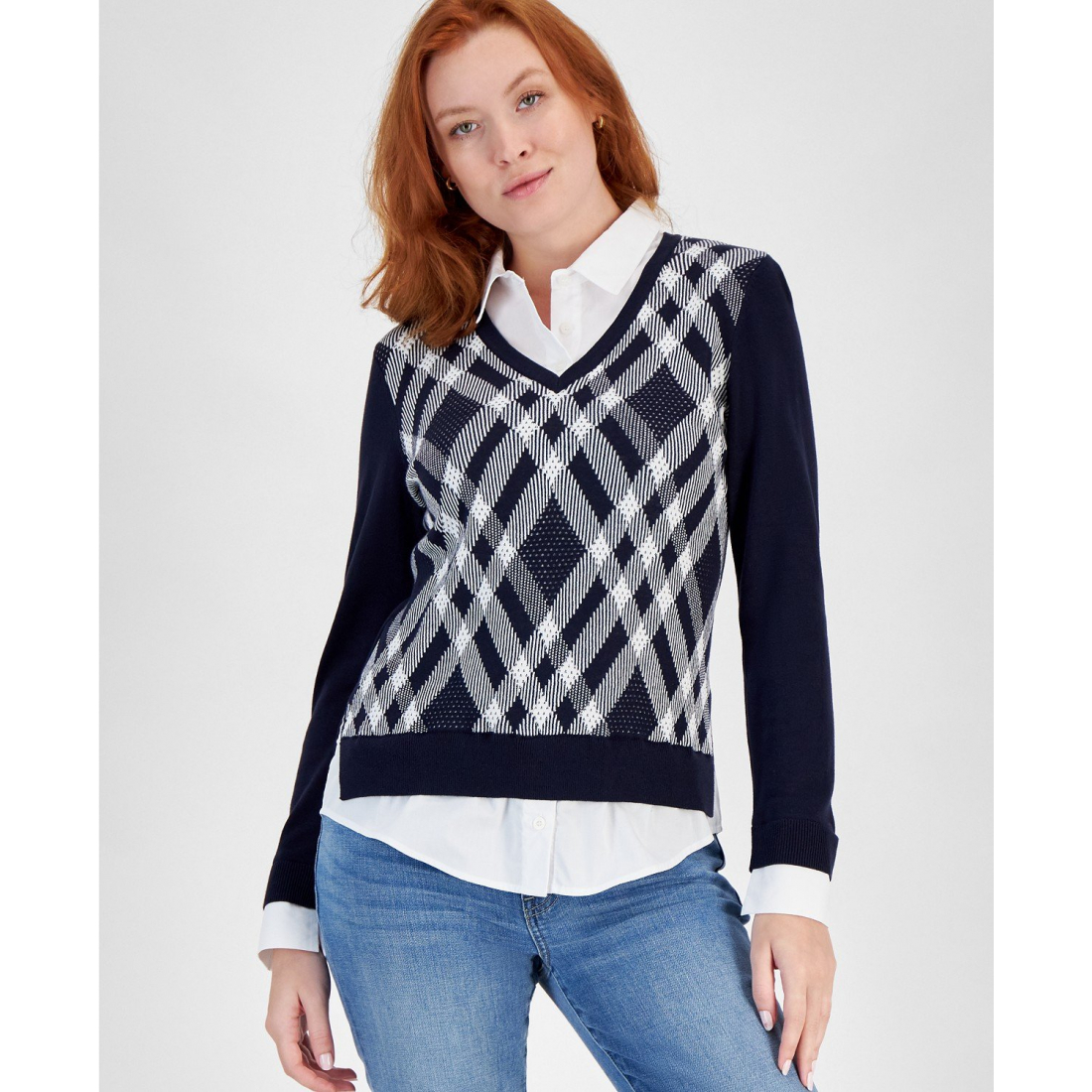 'Diamond Argyle Two-Piece Sweater' pour Femmes