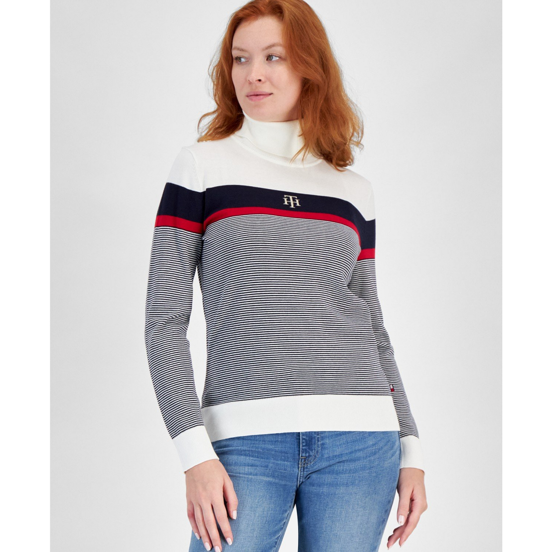 'Logo-Stripe Turtleneck Sweater' pour Femmes