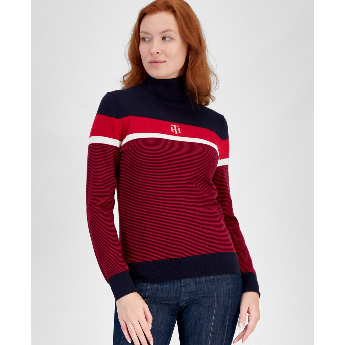 'Logo-Stripe Turtleneck Sweater' pour Femmes