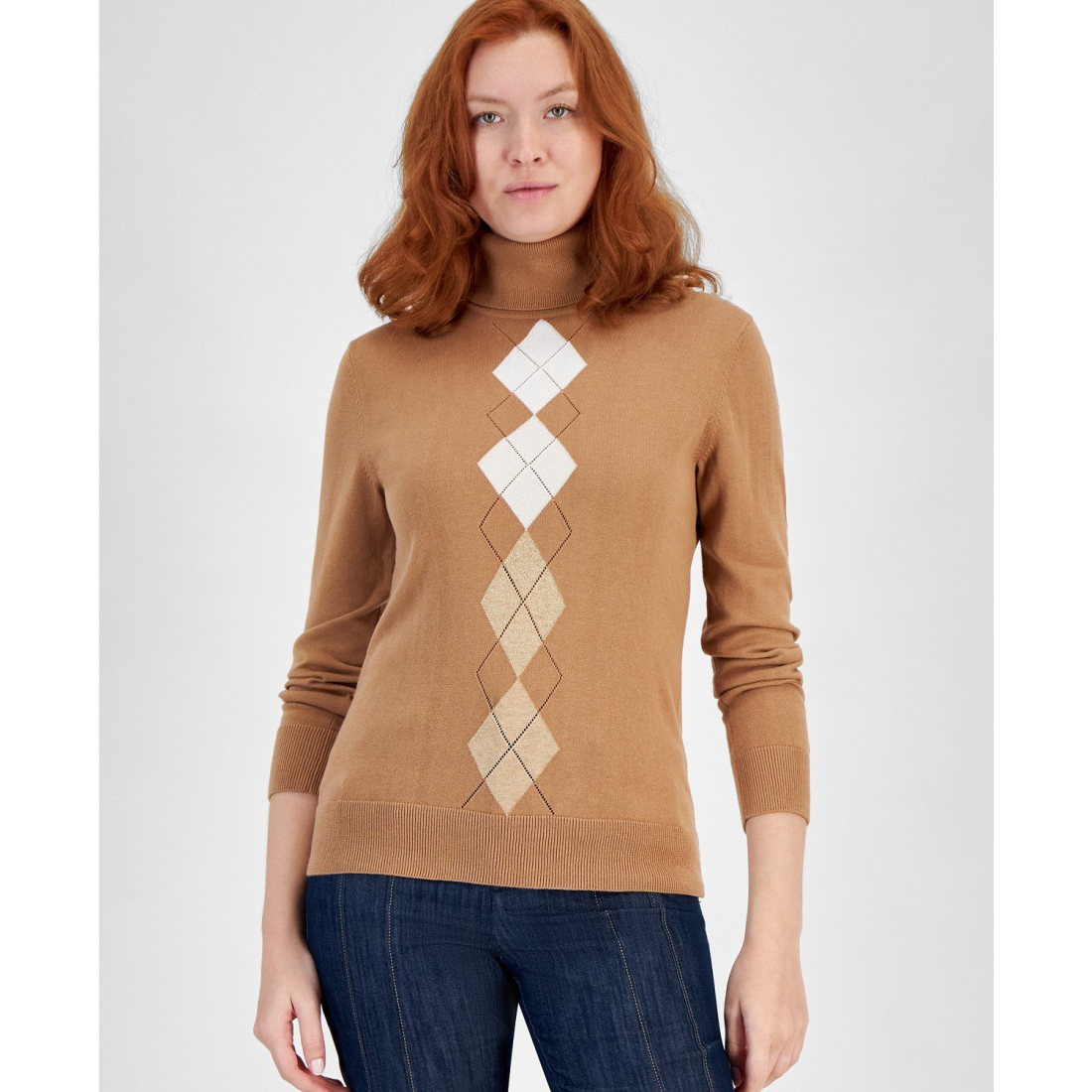 'Pointelle Stella Argyle Sweater' für Damen