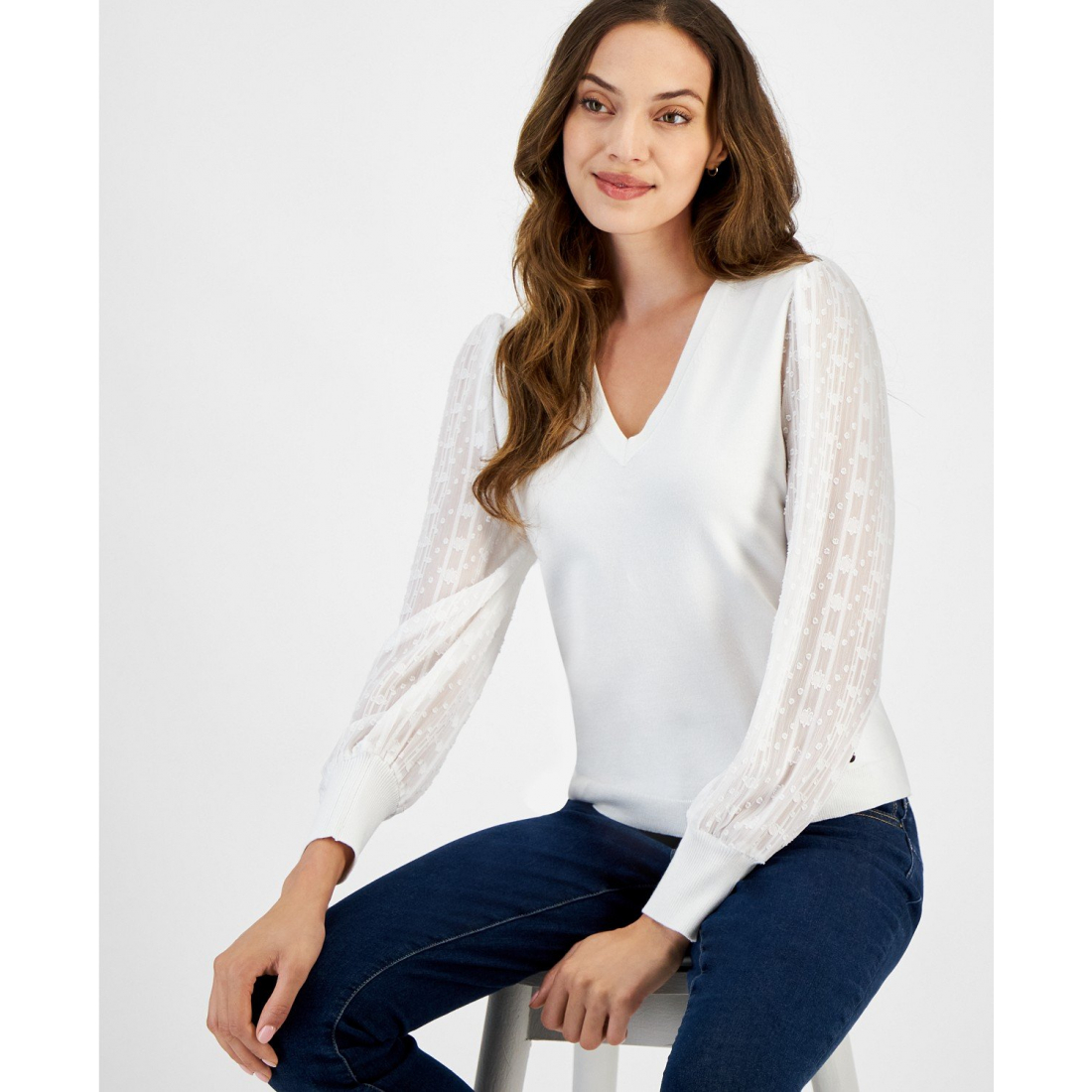 Women's 'Clip-Dot-Sleeve Sweater'