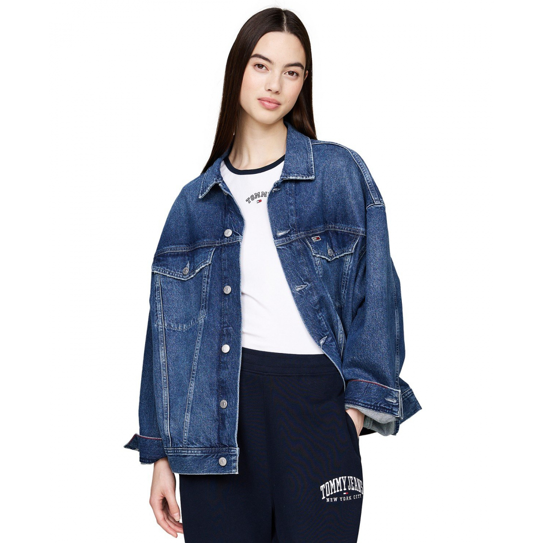 'Daisy Oversized Flag Denim Jacket' für Damen