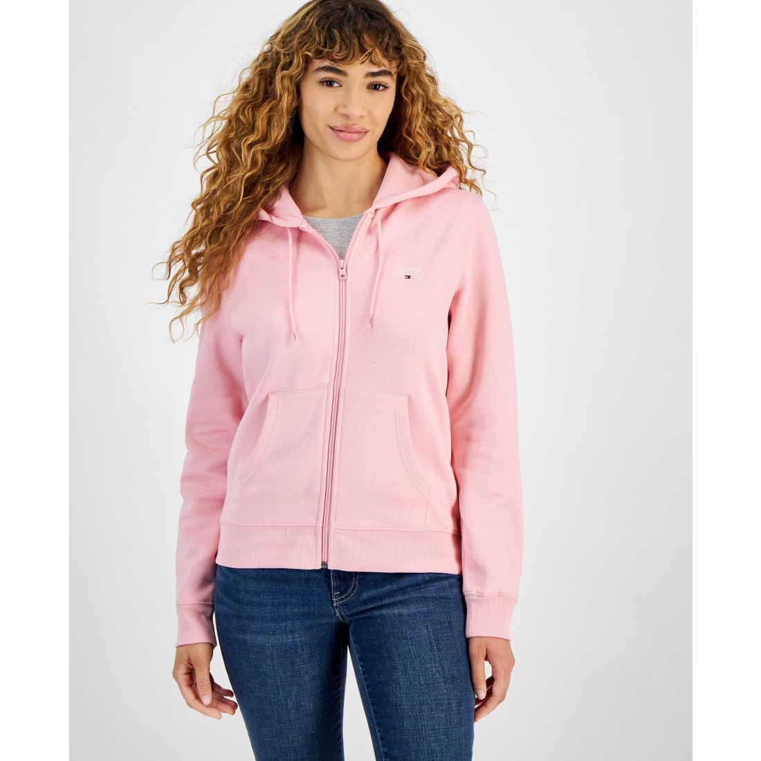 'Script Logo Zip-Front Hoodie' für Damen