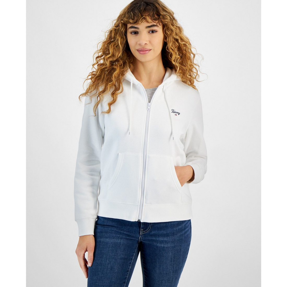 Women's 'Script Logo Zip-Front Hoodie'