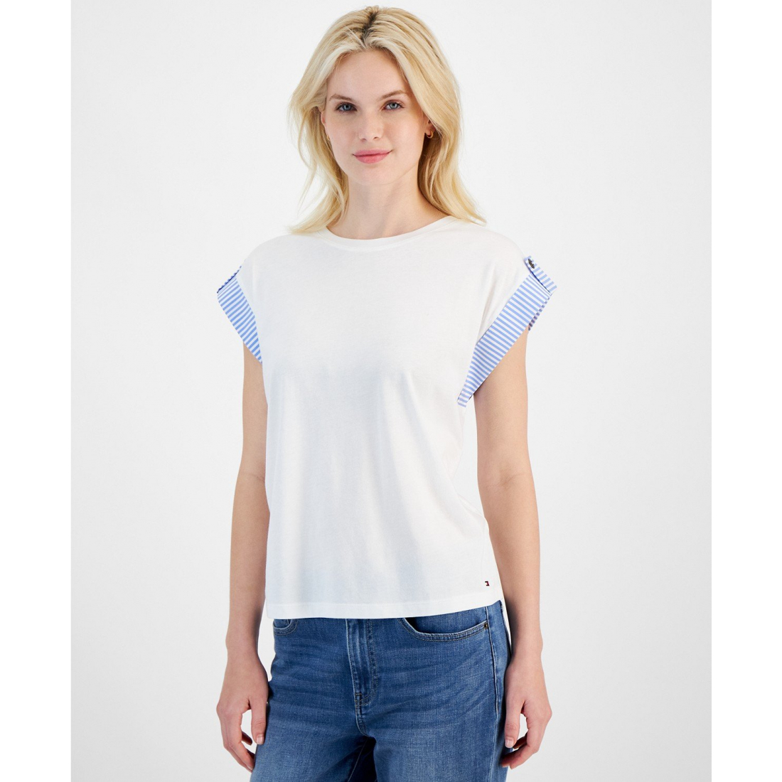 'Extended-Shoulder Stripe-Trim Top' für Damen