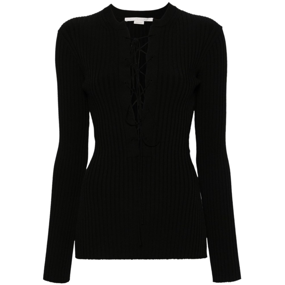 Women's 'Lace-Up Ribbed' Sweater