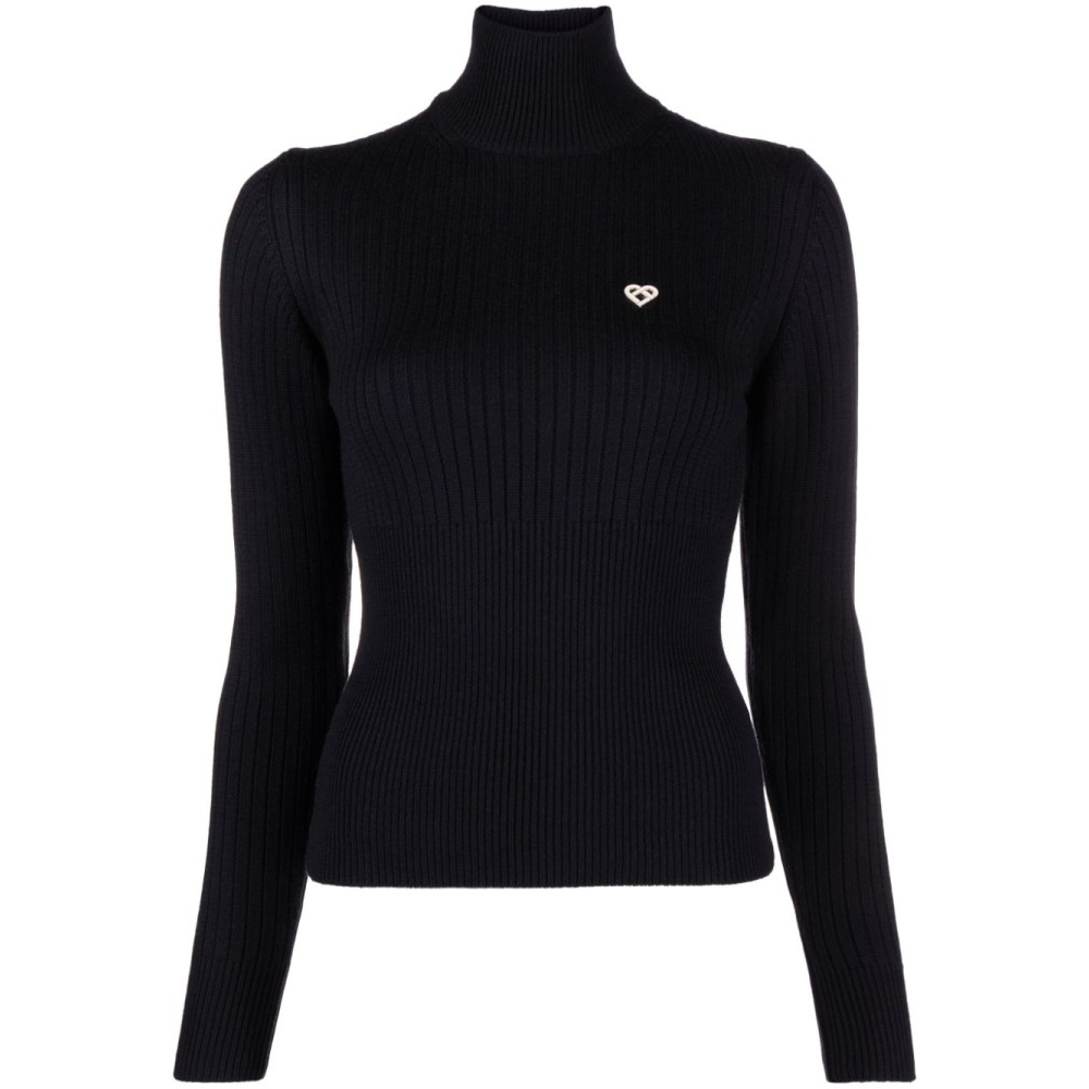 Women's 'Logo-Plaque Ribbed' Turtleneck Sweater