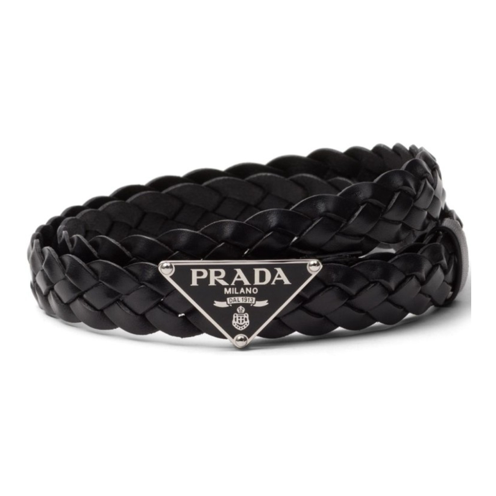 Men's 'Triangle-Logo Braided' Adjustable Belt