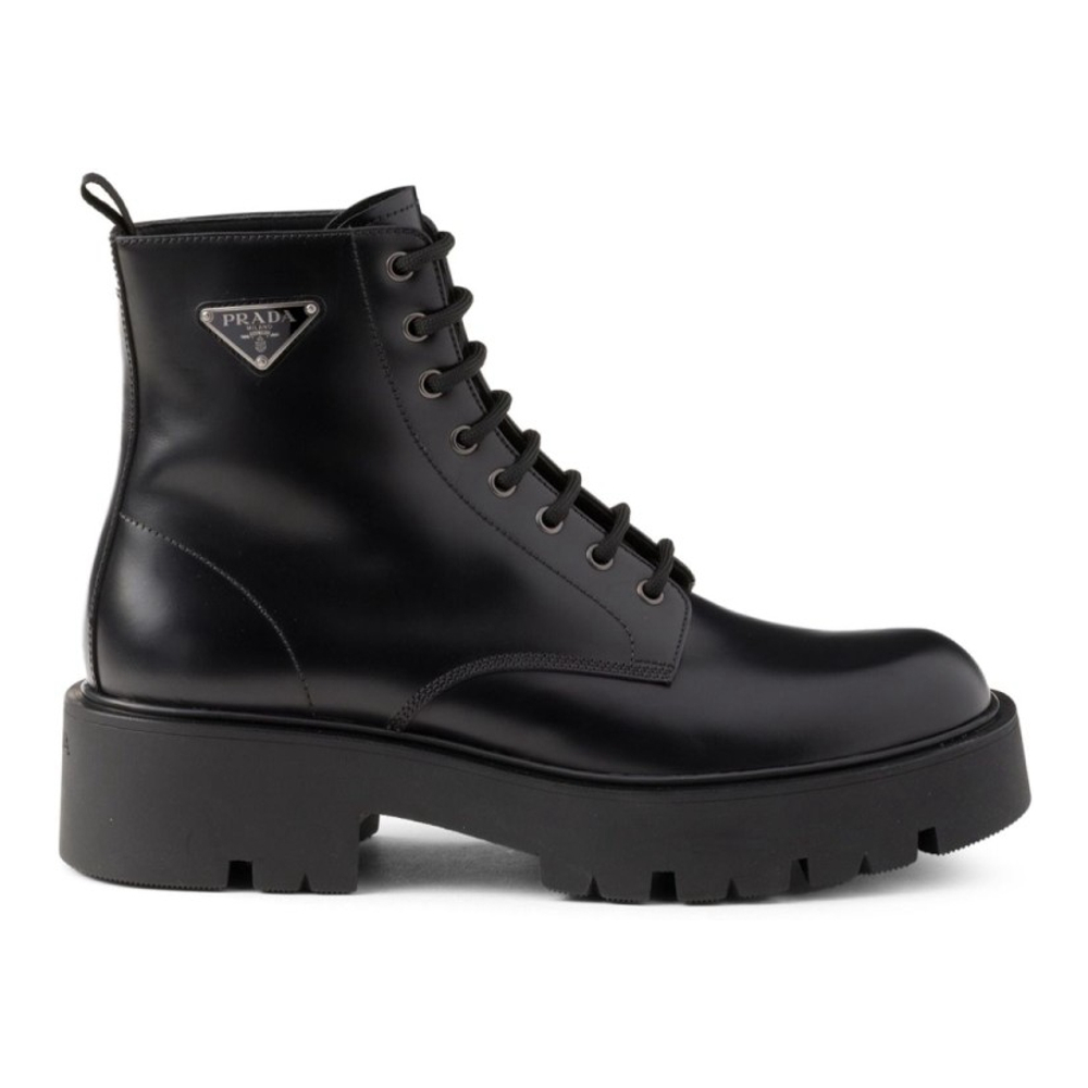 Men's 'Logo Plaque' Combat Boots