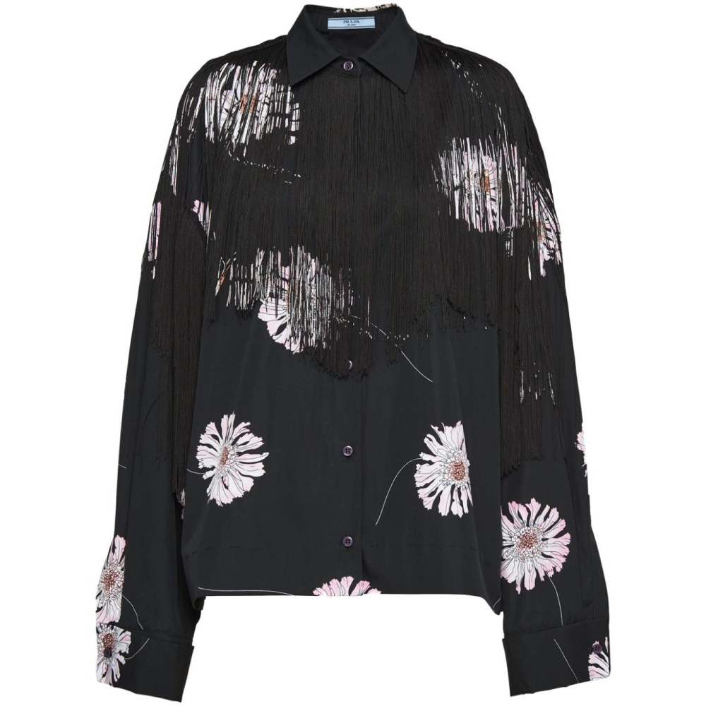 Women's 'Floral-Print Fringed' Shirt