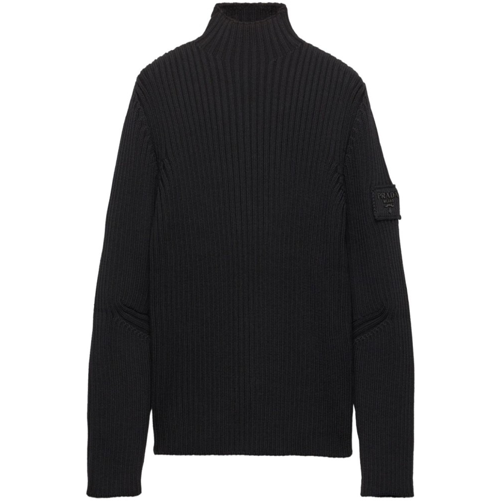 Pull à col roulé 'Logo-Patch Ribbed' pour Hommes