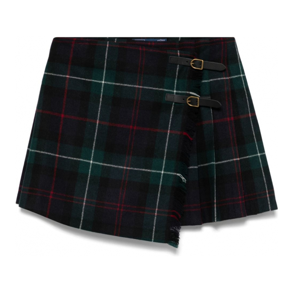 Women's 'Plaid-Pattern Wrap' Mini Skirt