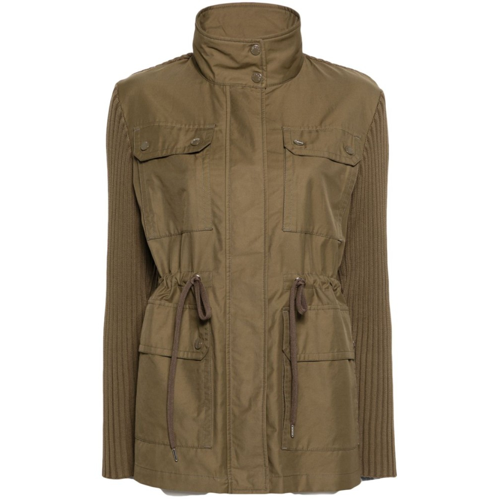 'Knit-Panelled Military' Jacke für Damen