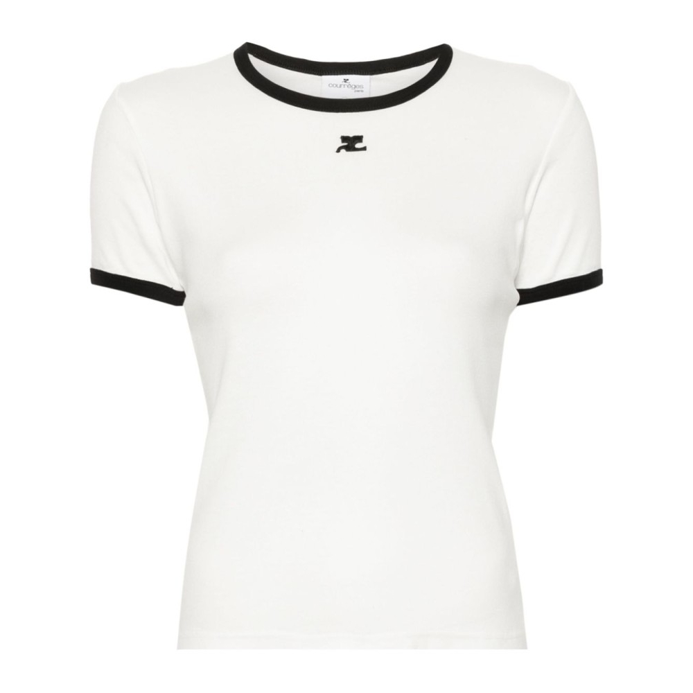 T-shirt 'Logo-Patch Contrasting-Trim' pour Femmes