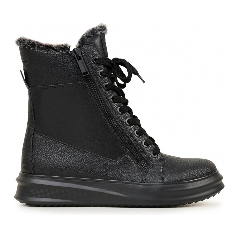 Bottes 'Leather Double Zip Fur-Lined' pour Hommes