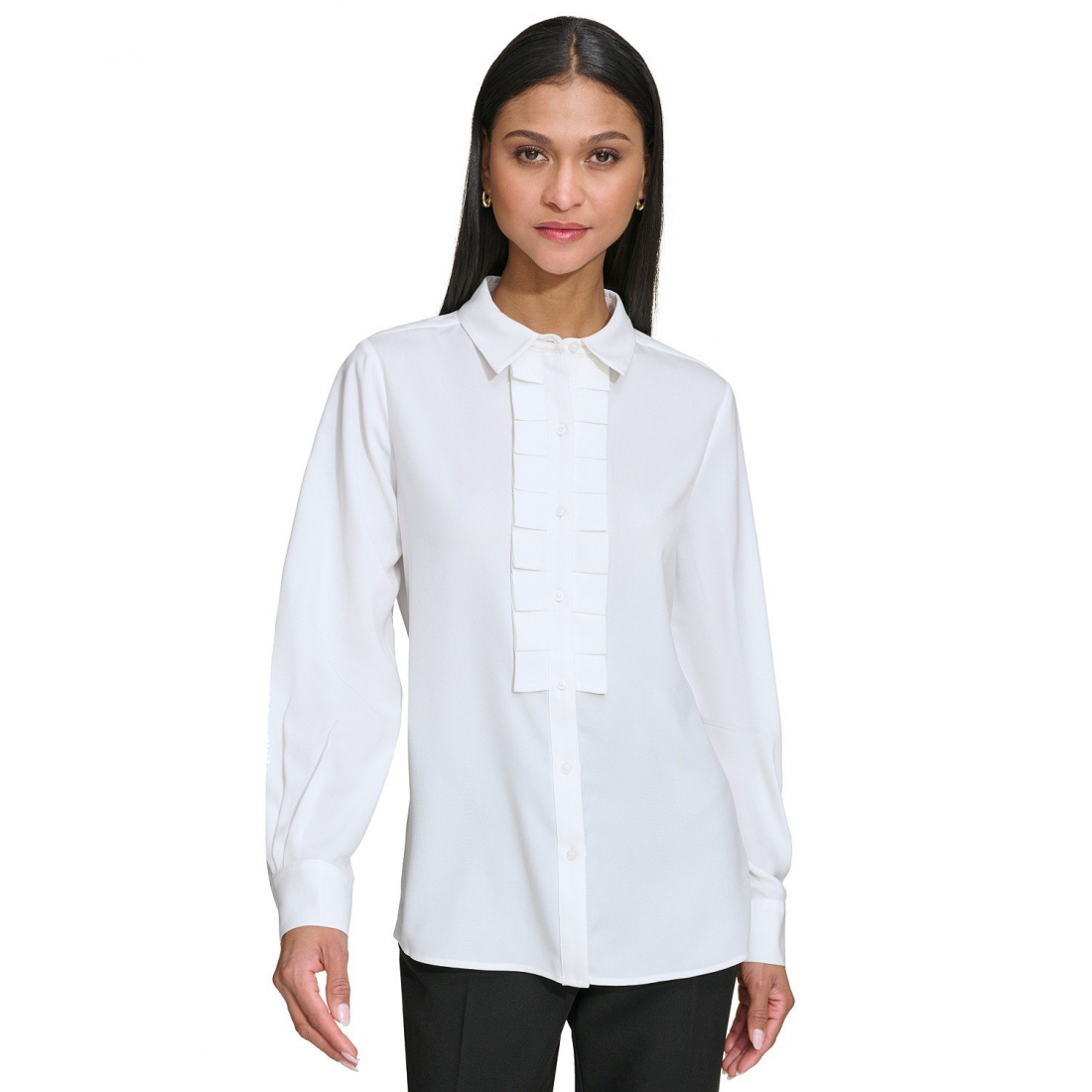 Chemise 'Collared Pleat-Front' pour Femmes