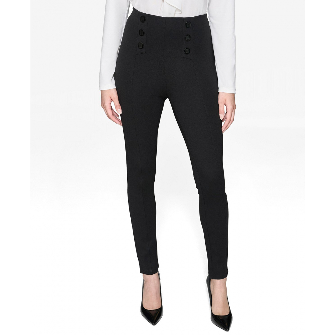 Pantalon 'Button Detail Ponte' pour Femmes