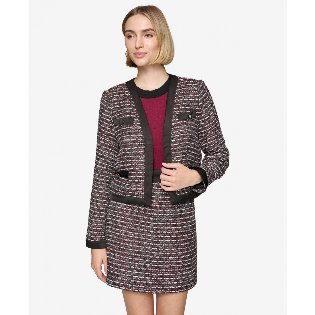 Veste 'Open-Front Tweed' pour Femmes