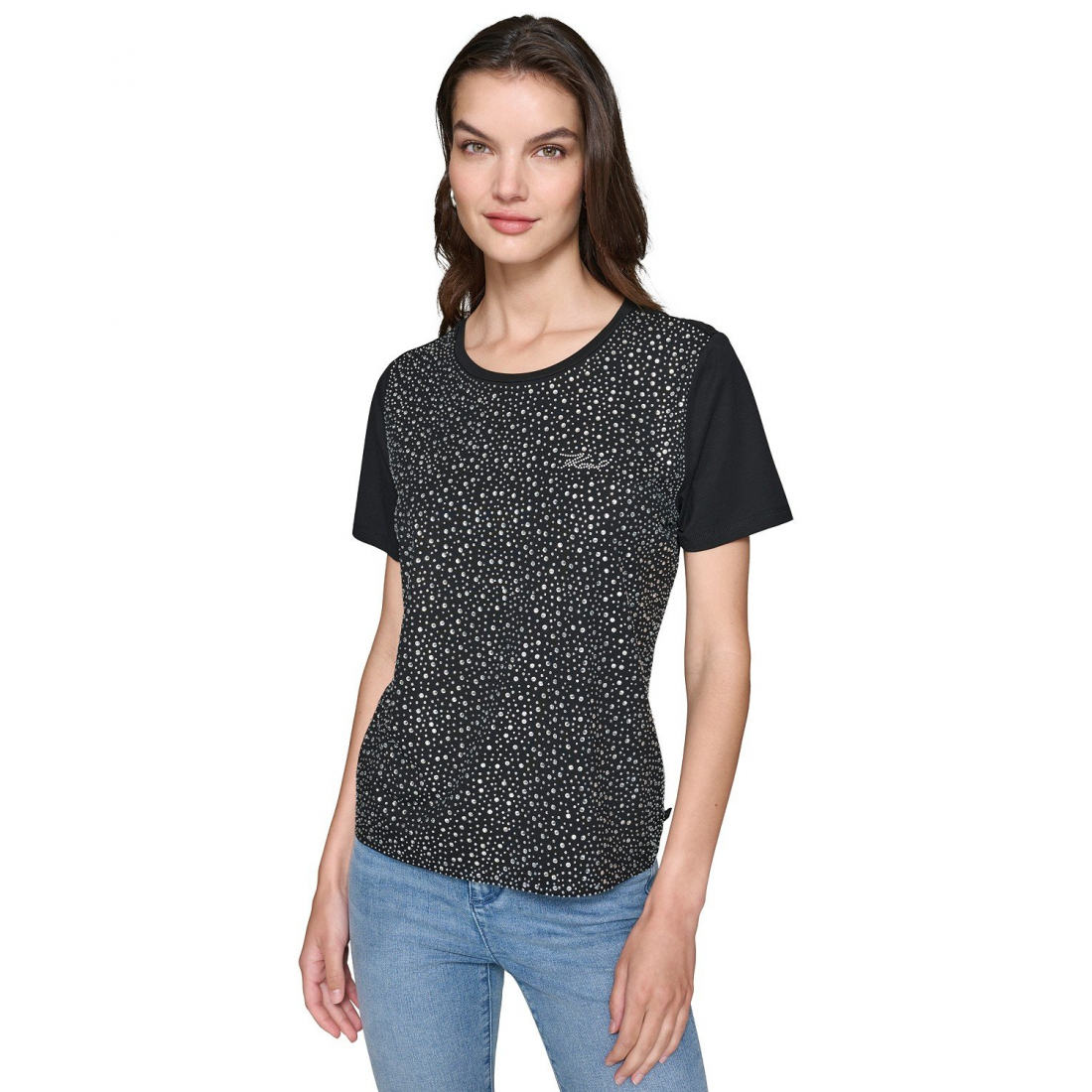 T-shirt 'Rhinestone-Embellished' pour Femmes