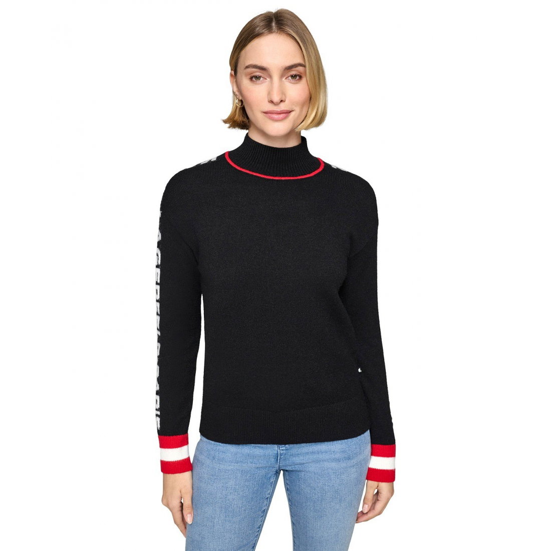 Pull 'Mock-Neck Logo' pour Femmes