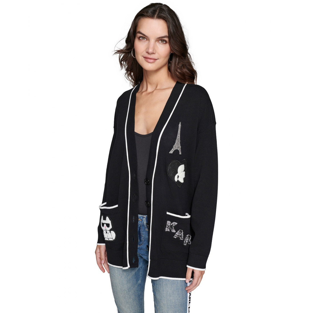 Cardigan 'Embellished Varsity' pour Femmes