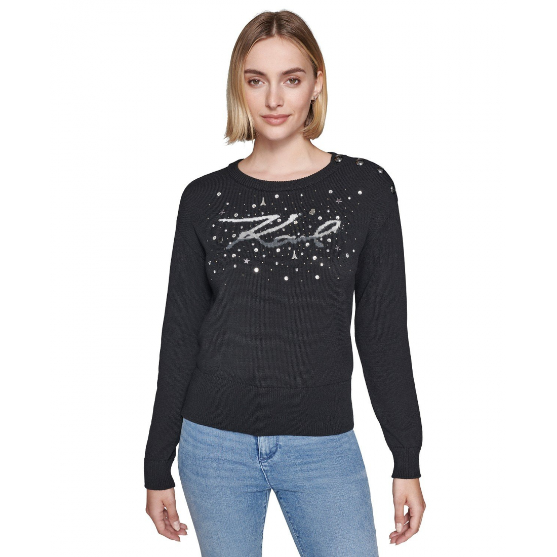 Pull 'Embellished Logo' pour Femmes