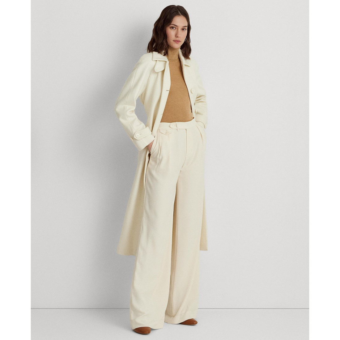 'Single-Breasted Belted Maxi' Mantel für Damen